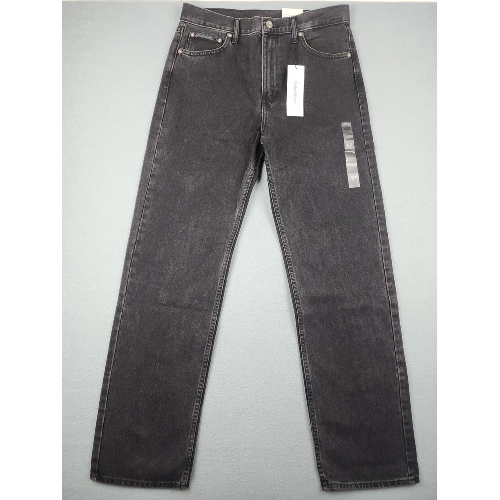 Calvin Klein Standard Straight Jeans Mens 29x32 Gray Charcoal Wash Denim NWT